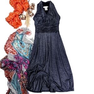 Evan Picone Gray Rayon Formal Sleeveless Rouged Dress 2p